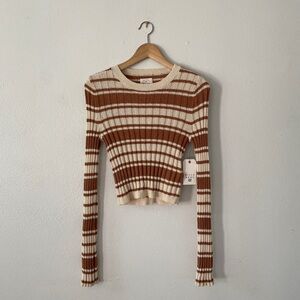 Billabong Crop Sweater Scoop Crew Ribbed Clare Sweater
